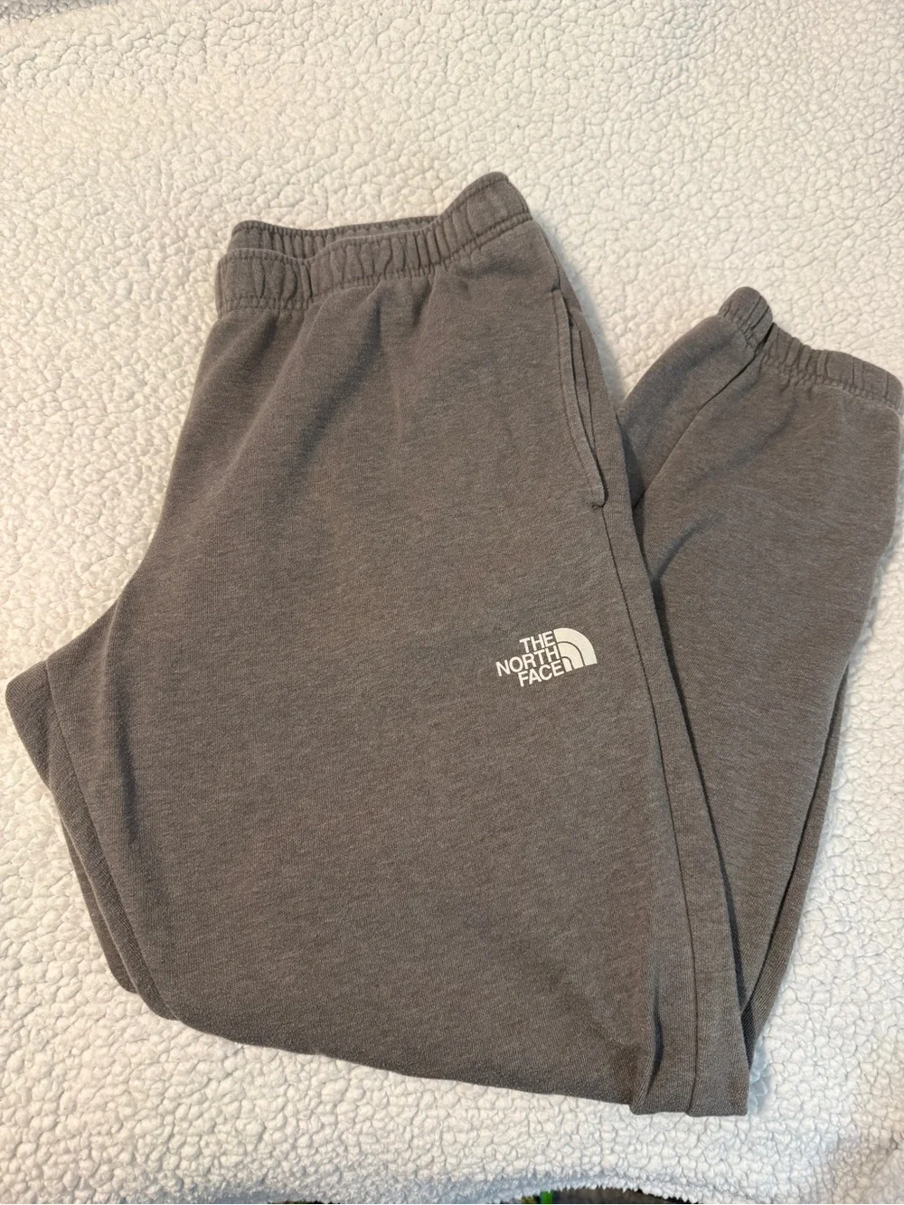 The North Face Mens Charcoal Gray Joggers with Logo